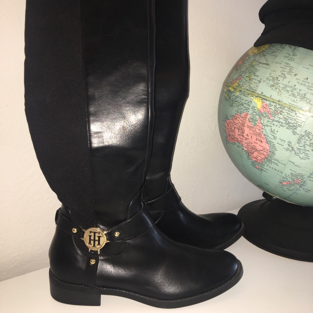 Tommy Hilfiger knee high black boots